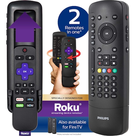 Philips 4-Device Universal Slide In Remote Control, Roku
